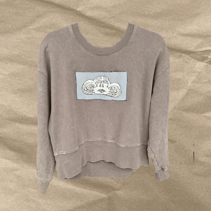 Cloud Patch Crewneck Sweatshirt Size M