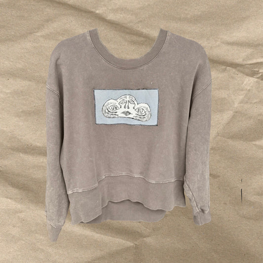 Cloud Patch Crewneck Sweatshirt Size M